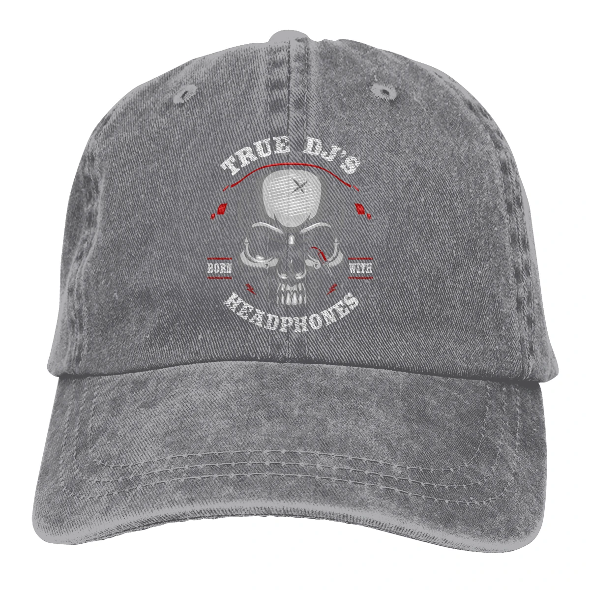 

Skull DJ Hats for Men Women Adjustable Sun Hats Vintage Trucker Hat