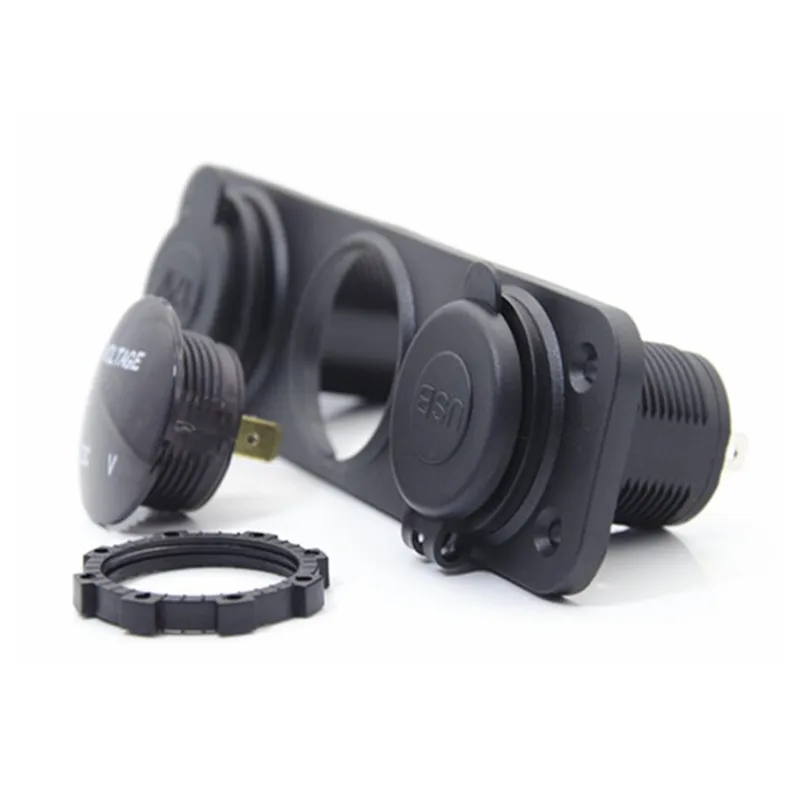 USB вольтметр с 1/2/3 отверстиями прикуриватель светодиодный дисплей сделай сам