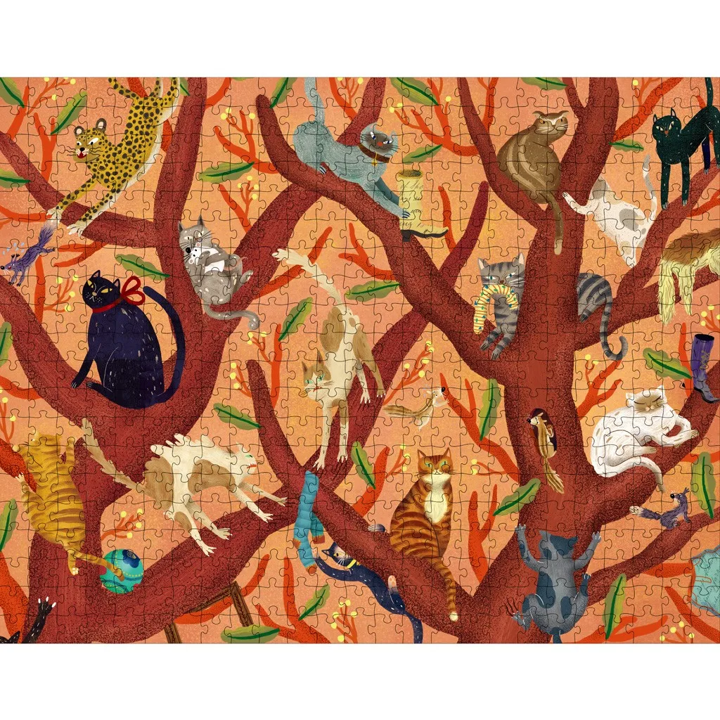 HIINST Ландшафтная головоломка 500 штук кошка поднимается в форме дерева Коллекция