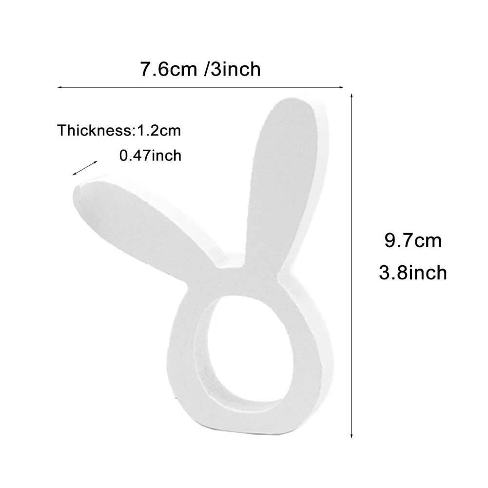 4Pcs Table Napkin Rings Cute Rabbit Wooden Ring Holder Wedding Party Easter Decor Wood | Дом и сад
