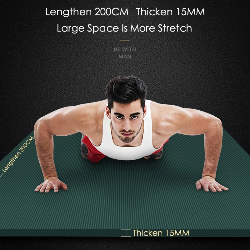 

200*61*1.5CM Yoga Mat Increase Thickness NBR Fitness Sports Exercise Mat Nonslip Fitness Home Fitness Mat gym Supplies Dance Mat