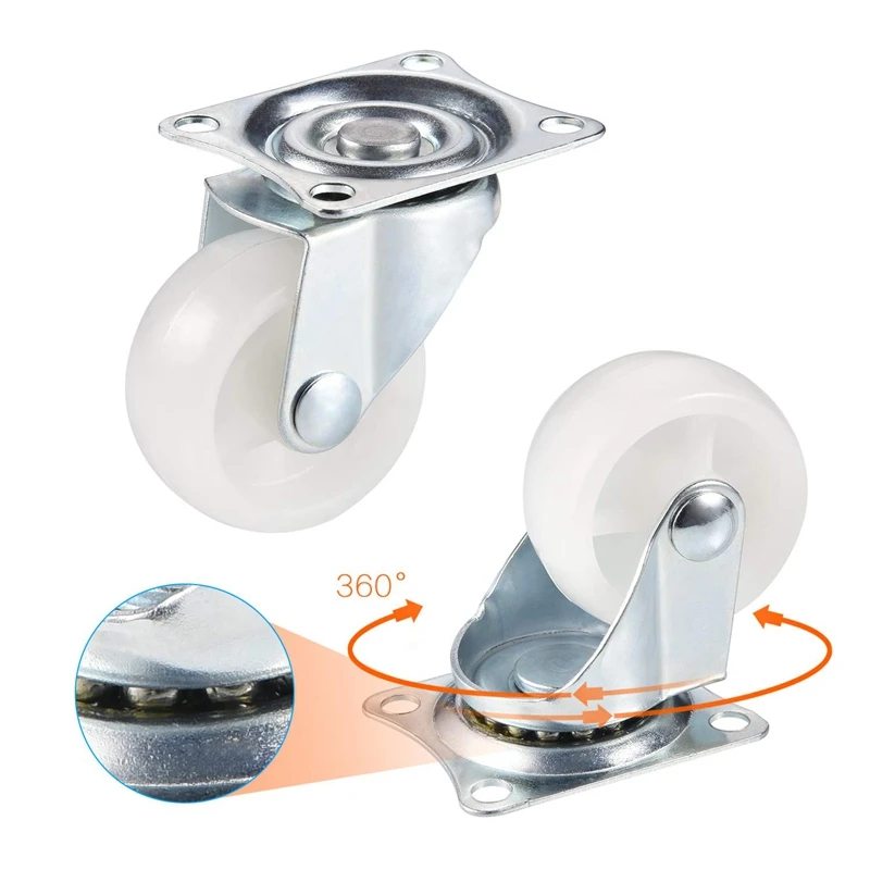 

8Pcs Swivel Castors Wheels Caster Wheels Trolley Furniture Trolley Wheels with Double Ball Bearings Swivel Head