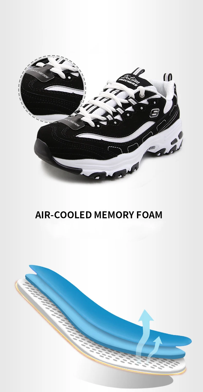 Skechers/Женская обувь D'LITES; женские кроссовки; удобная дышащая повседневная обувь на толстой подошве; обувь высокого качества; 66666179-BKW