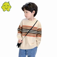 children long sleeve o neck spring autumn winter stripe knitwear sweater baby boys knitted pullover jumpers kids girls 2021 new