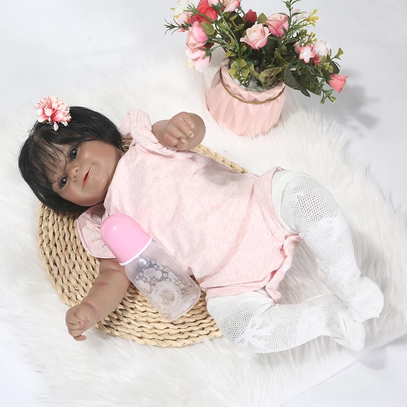 

20inch Opened-Eyes Baby Girl Doll RebornDoll Nurturing Doll Gift for Infant Realistic Newborn Baby Interactive Doll
