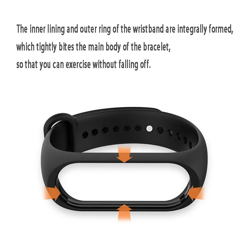 Ремешок для часов Mi band 3 4 5 6 7 версия NFC Воздухопроницаемый силиконовый ремешок