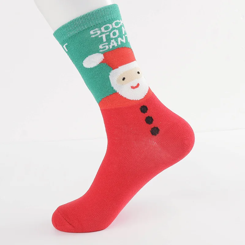 1 pair Casual Women Christmas socks Funny Cartoon Snowman Santa Claus elk flake socks Cotton Christmas Gift for women