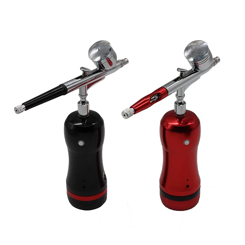Multi-Purpose Airbrush Air Compressor Kit Dual Action 0.3mm Nozzle Paint Spray Gun Portable Brush Set Battery Charger | Инструменты