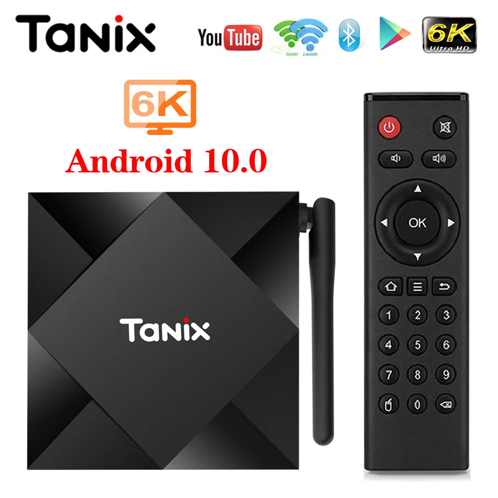 Tanix TX6S Android 10,0 Smart tv BOX Allwinner H616 4 ГБ 32 ГБ 64 Гб TX6 ТВ-приставка поддержка 4K Duble WiFi Youtube Netflix 2 ГБ 8 ГБ
