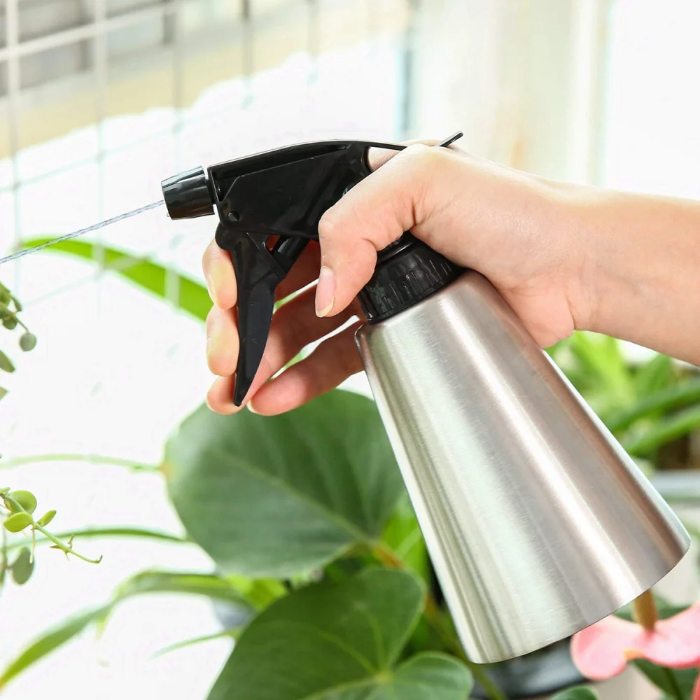 1 шт. 350 мл черная насадка бутылка для полива растений из нержавеющей
