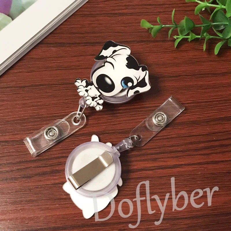 Cartoon Dog Paw Nurse Doctor Dentist Retractable Pull Badge Reel Exhibition ID Lanyard Name Tag Card Holder Office Supply | Канцтовары