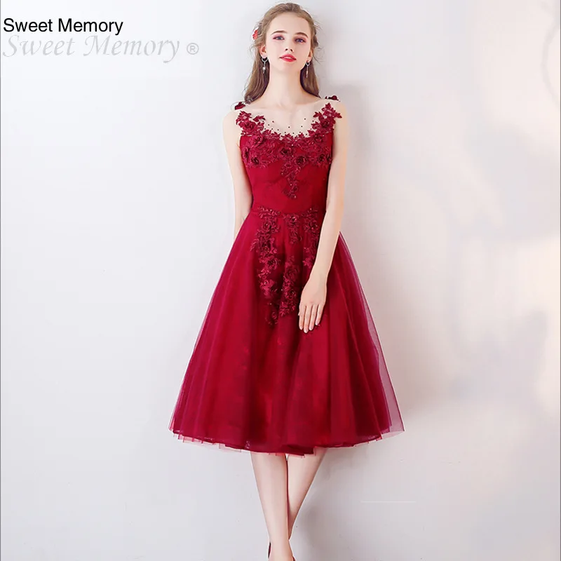 

F20170 Sweet Memory Birthday Princess Red Evening Dresses Cocktail Party Dinner Dress