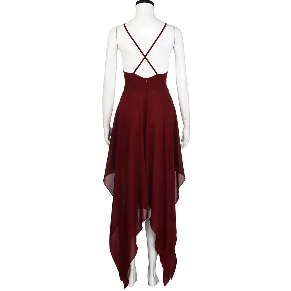 

Female Summer Spaghetti Strap Dress For Women Sexy Sleeveless Evening Party Cocktail Casual High Waist Beach Dress#35