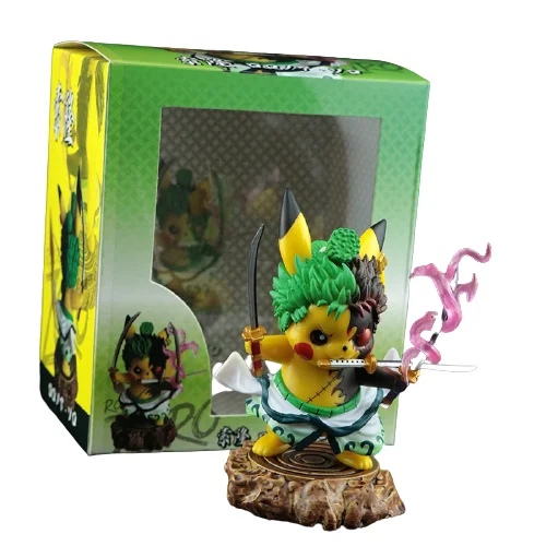 Одежда с изображением покемона Пикачу Одна деталь фигурки ророноа Зоро ПВХ милые