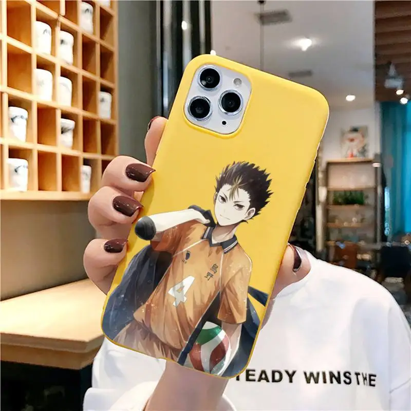 

Haikyuu Phone Case for iphone 11 Pro Max X XS Max XR Candy Color Soft Cover For iPhone 7 8 6 6S Plus Funda Cases