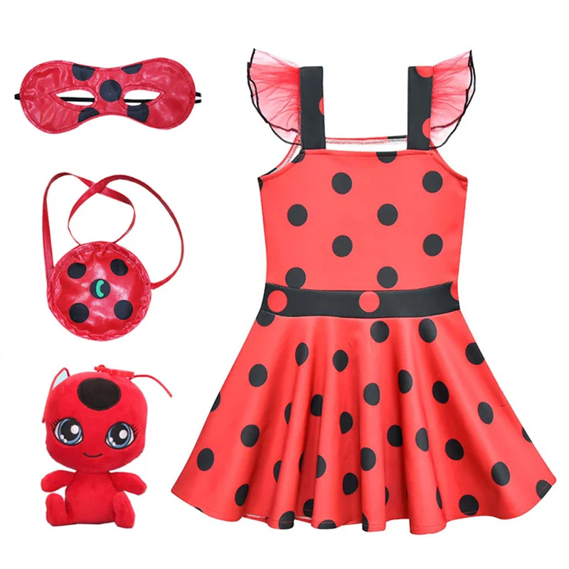 Костюм для девочек с божьей коровкой на Хэллоуин коровки Детское платье