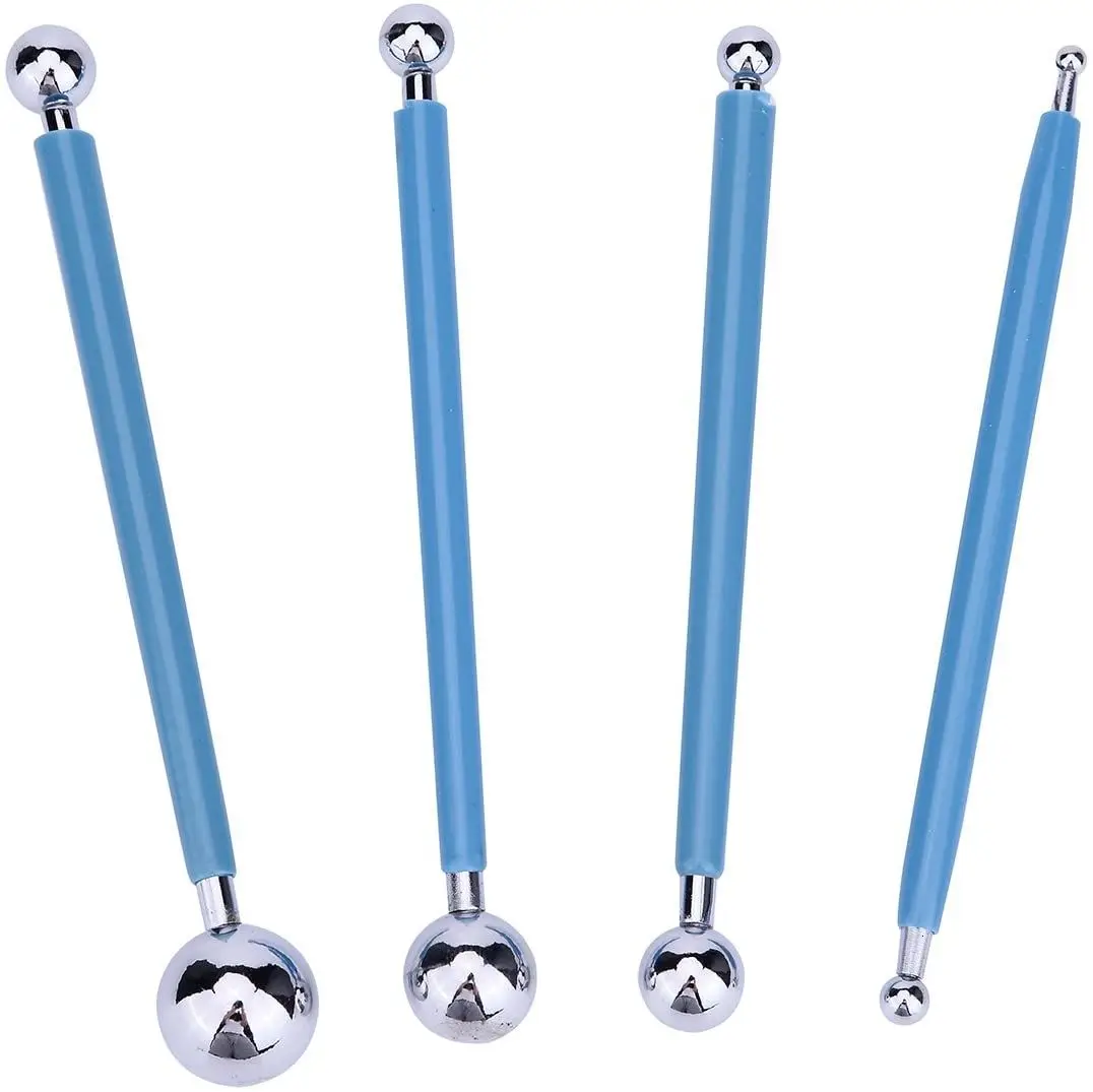 4 шт. двухсторонний шариковый тисненый стилус, поставка глины, резаки для полимерной глины Sculpey Premo