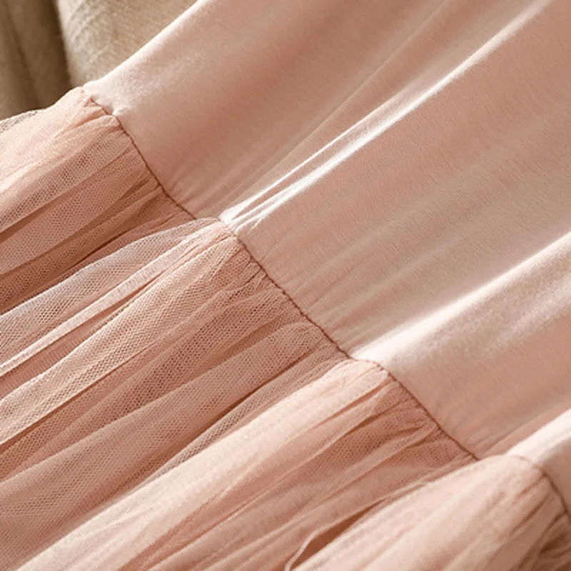 2021 летние Модальные платье с сеткой в стиле пэтчворк женские газовое кружевное