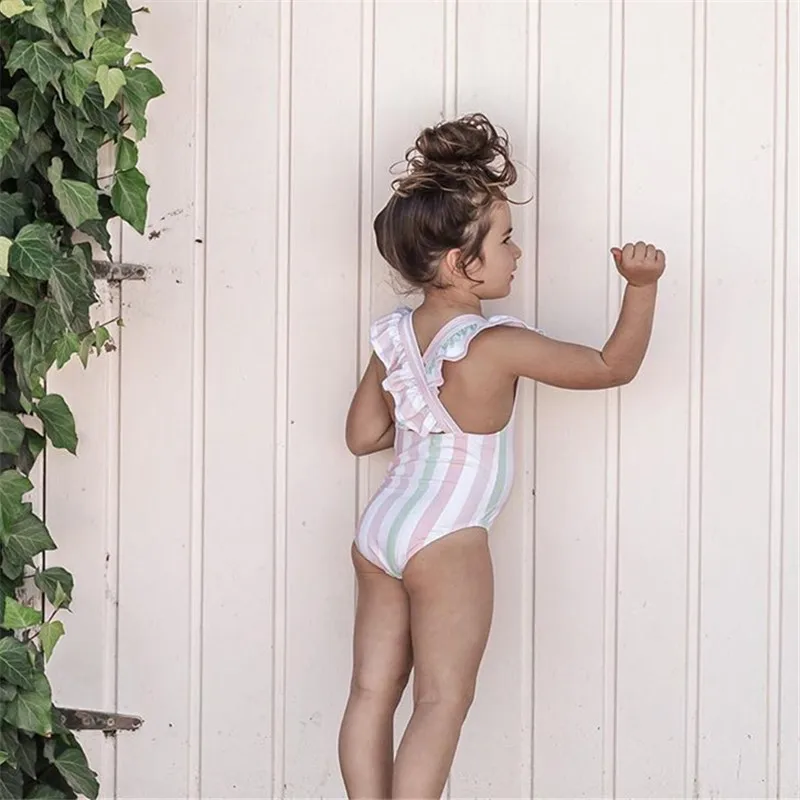 Цельный купальник для маленьких девочек бикини пляжный костюм купальники