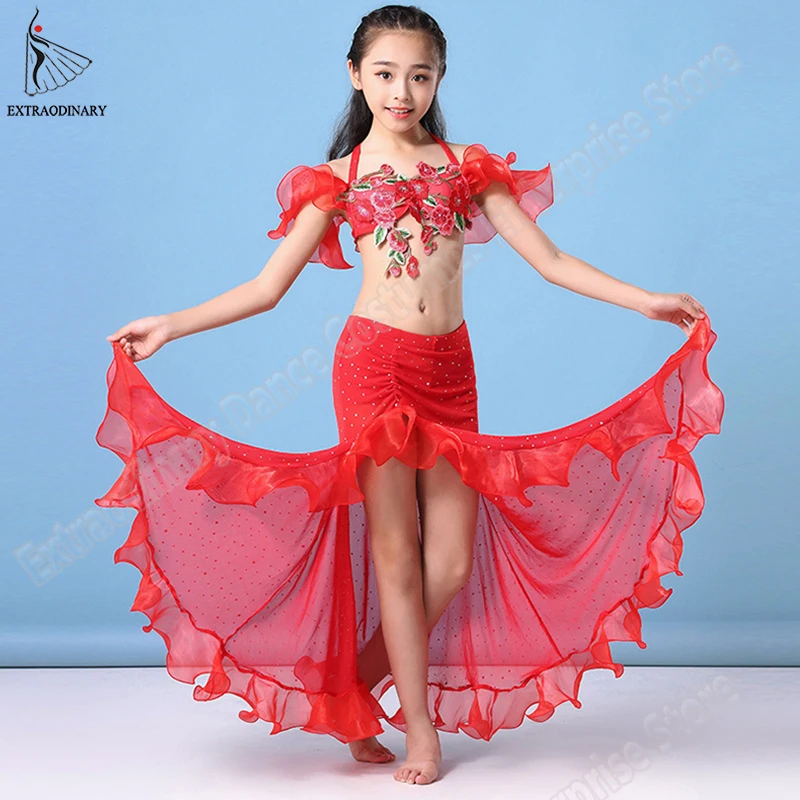 Костюм для танца живота Детский костюм восточных танцев с топом и юбкой детские