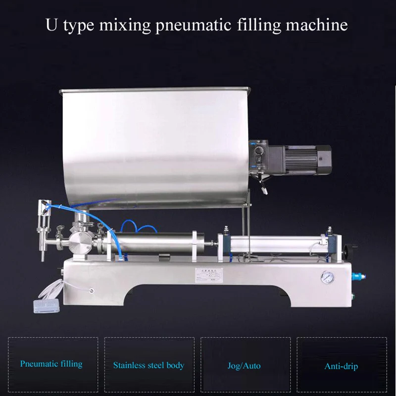 

quantitative liquid and paste dual-purpose filling machine foe honey chili sauce sesame paste pneumatic mixing filling machine