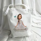Новая модная женская сумка для покупок, школьные сумки для девочек, женские холщовые сумки на плечо с мультяшным принтом для девушек, сумки-тоуты, пляжные сумки