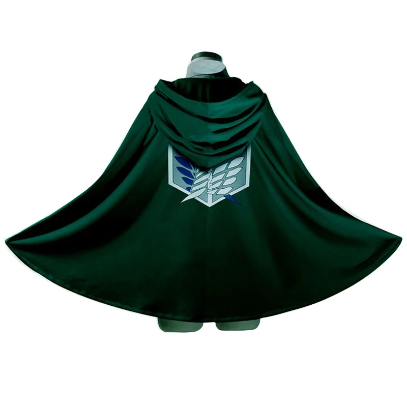 Аниме атака на Титанов зеленый гигантский карнавальный костюм накидка с