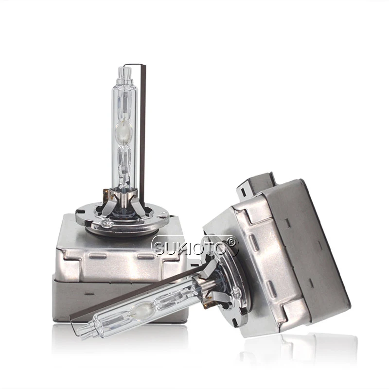 SUKIOTO Оригинальный комплект из 2 штук D1S D3S металлической кронштейна ксеноновой HID-лампы 55 Вт D1 D3 автомобильного фары лампа 4300K 6000K 8000K 35 Вт Автофары включены.