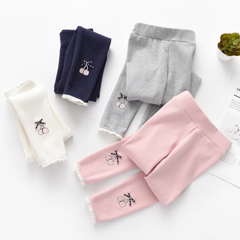 Детская одежда леггинсы для девочек весна 2021 детские кружевные брюки с вышивкой