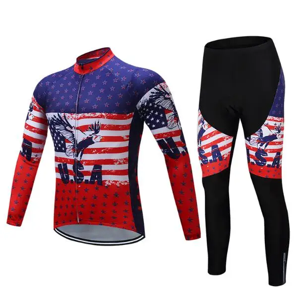 Jersey and Pants Для мужчин зимние Велосипеды одежда Термальность флис велосипед Джерси нагрудник комплект теплая велосипедная одежда комплект спортивных костюмов комплект MTB мужские ретро Форма - Цвет: Jersey and Pants