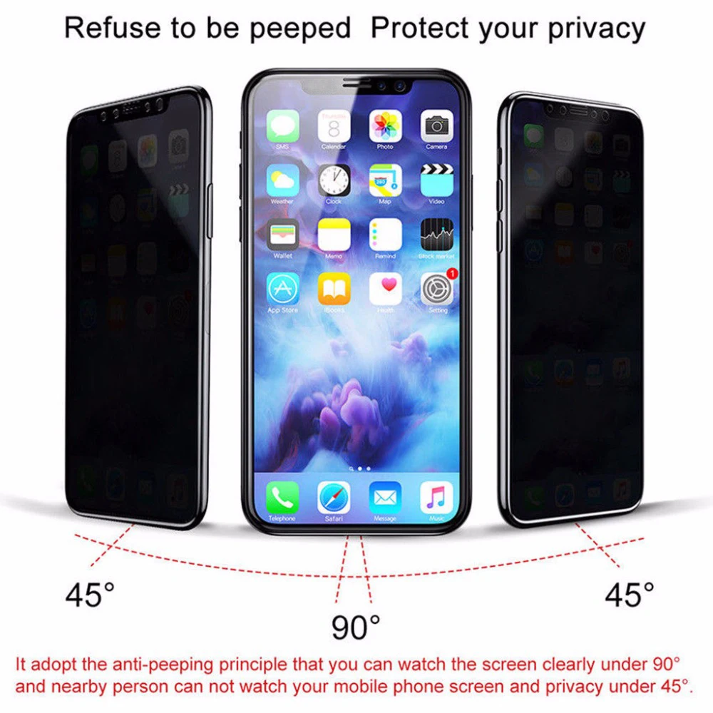 Защитное стекло для iPhone X XR XS 11 12 13 mini Pro Max 7 8 Plus SE 2020 закаленное с полным 3D покрытием