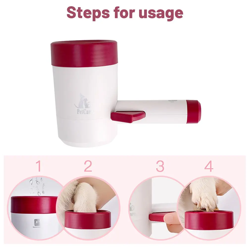 

Portable Outdoor Dog Paw Cleaner Soft Silicone Cup Dog Feet Washer Cleaner One-Click Manual Quick Wash
