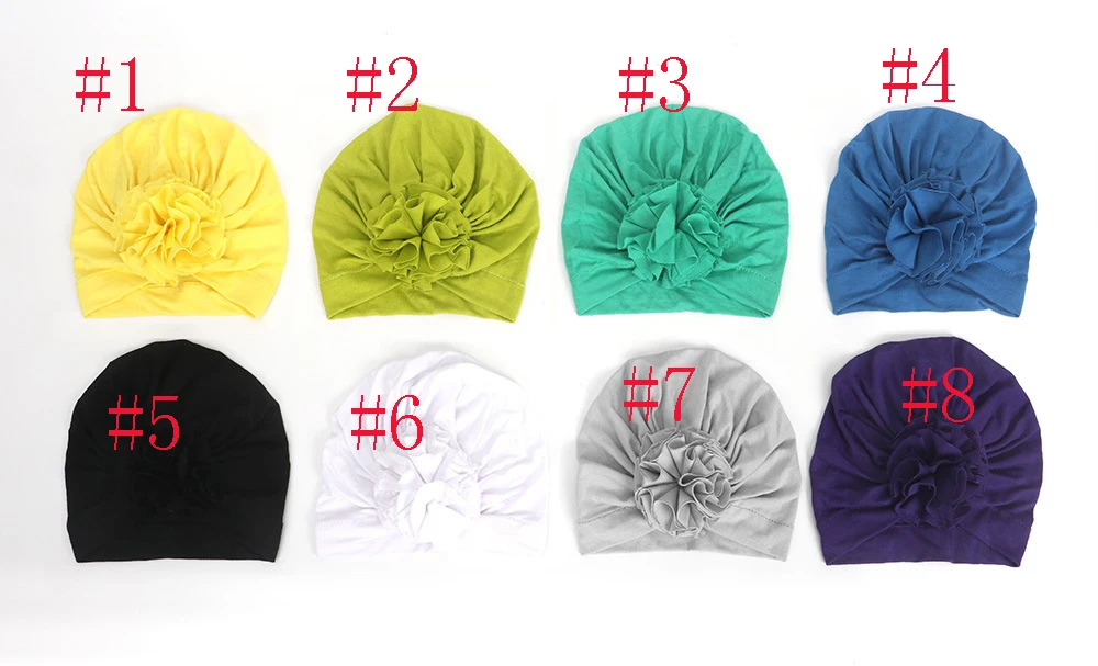 20 шт./лот новинка 2019 модная шапка с цветами для маленьких девочек эластичная