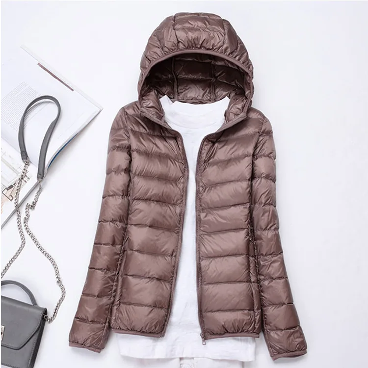 KK1 7XL, зимний женский пуховик с капюшоном, длинная куртка, белый утиный пух, Женское пальто, ультра-тонкий светильник, одноцветные куртки, пальто, портативные парки - Цвет: KK1