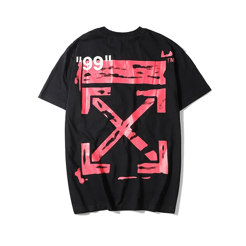 

Off white spring and summer 2021 fashion brand arrow oil painting loose cotton short sleeve T-shirt women's super fire top