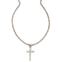 mixinni european and american fashion popular personality new diamond chain cross womens necklace a0722