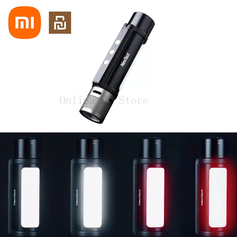 

Xiaomi Youpin NEXTOOL 6-in-1 1000lm Dual-light Zoomable Alarm Flashlight USB Rechargeable Mobile Power for Camping Work