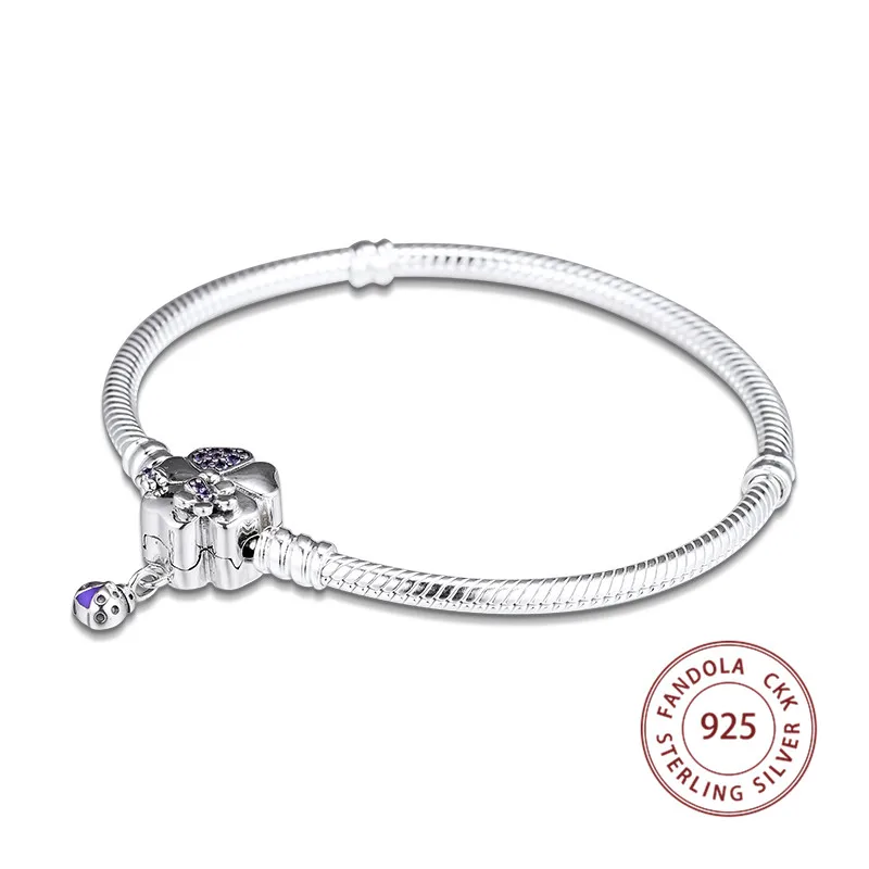 Женский браслет из серебра 925 пробы с изображением дикого цветка луга | Украшения