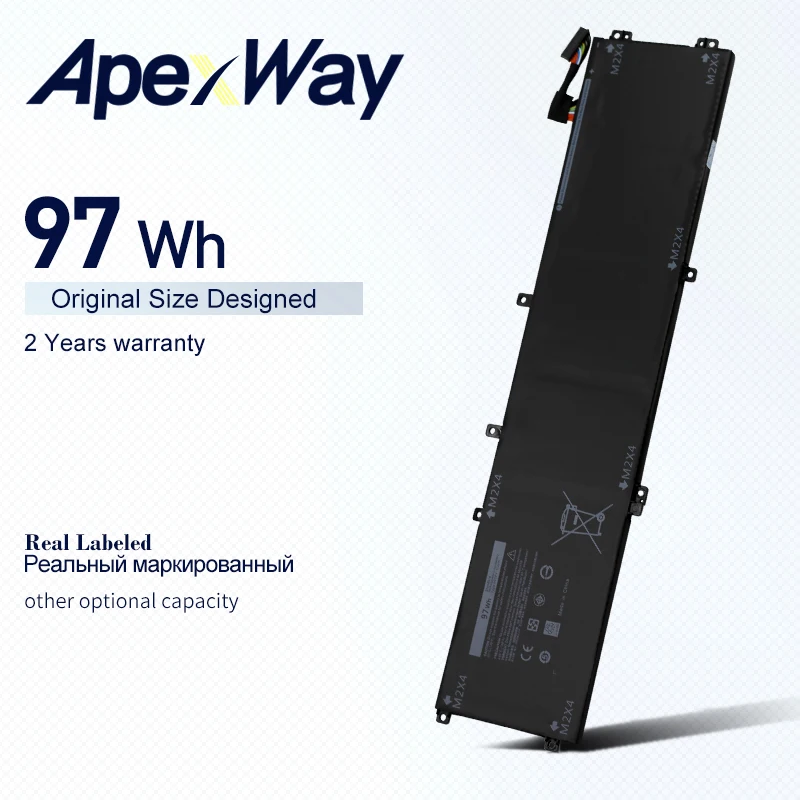 Аккумулятор Apexway 11,4 в 6GTPY 05041C для ноутбука Dell Precision 5520 серии 5530, XPS 15, 9560, 9570, 97 Втч