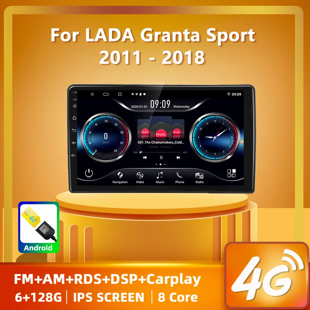 

Автомагнитола PEERCE для LADA Granta Sport 2011-2018, 1280*720 IPS, мультимедийный видеоплеер, навигация GPS, Android, 2din, 2 din, dvd