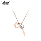 Цепочка Lokaer из нержавеющей стали с кулоном в виде сердца и фианита