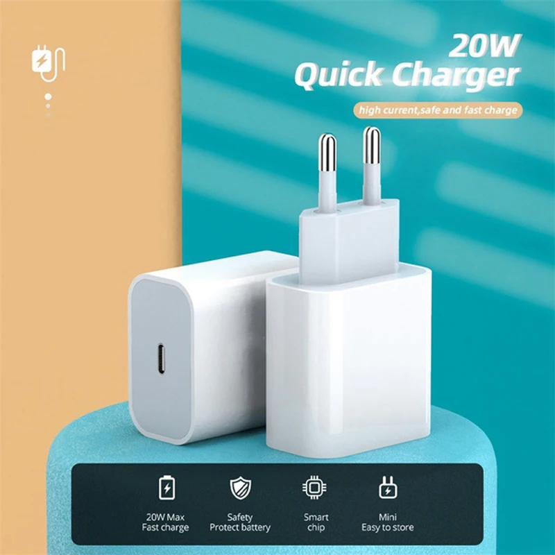 

20W PD USB C Fast Charging Phone Charger For iPhone 12 Pro 11 XS MAX XR iPad Pro Samsung S21 S20 Xiaomi 11 10 Pro USB C Charger