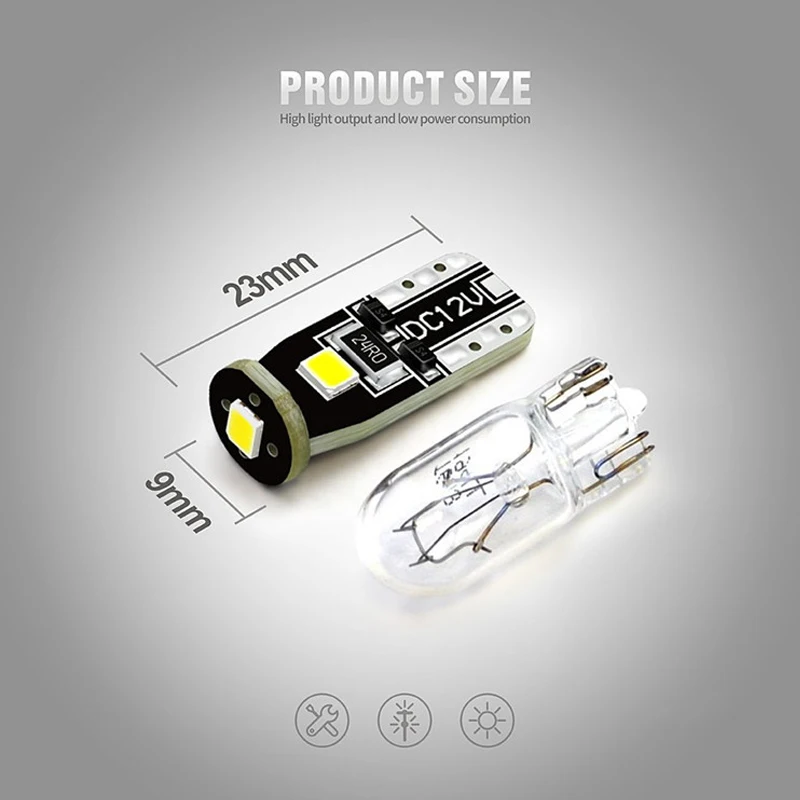 10 шт. T10 3 SMD 3030 светодиодный автомобильные Габаритные фонари W5W 194 168 192 3SMD светодиодный Двери Автомобиля светильник лампа для чтения купола лампочки Canbus без ошибок