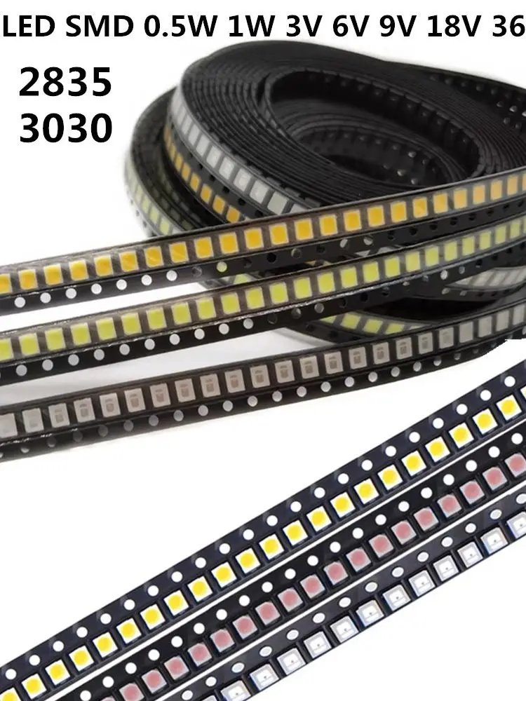 110PCS SMD LED 2835 3030 5730 Chips 0.5W 1W 3V 6V 9V 18V 36V Beads Light White Warm 120LM Surface Mount PCB Emitting Diode Lamp | Лампы и