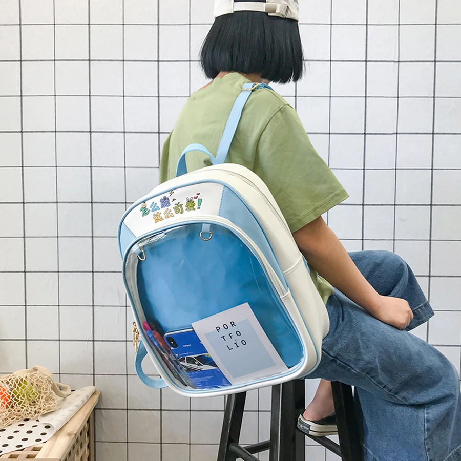 Прозрачные женские рюкзаки с милыми буквами Ita Bookbags школьные сумки для девочек
