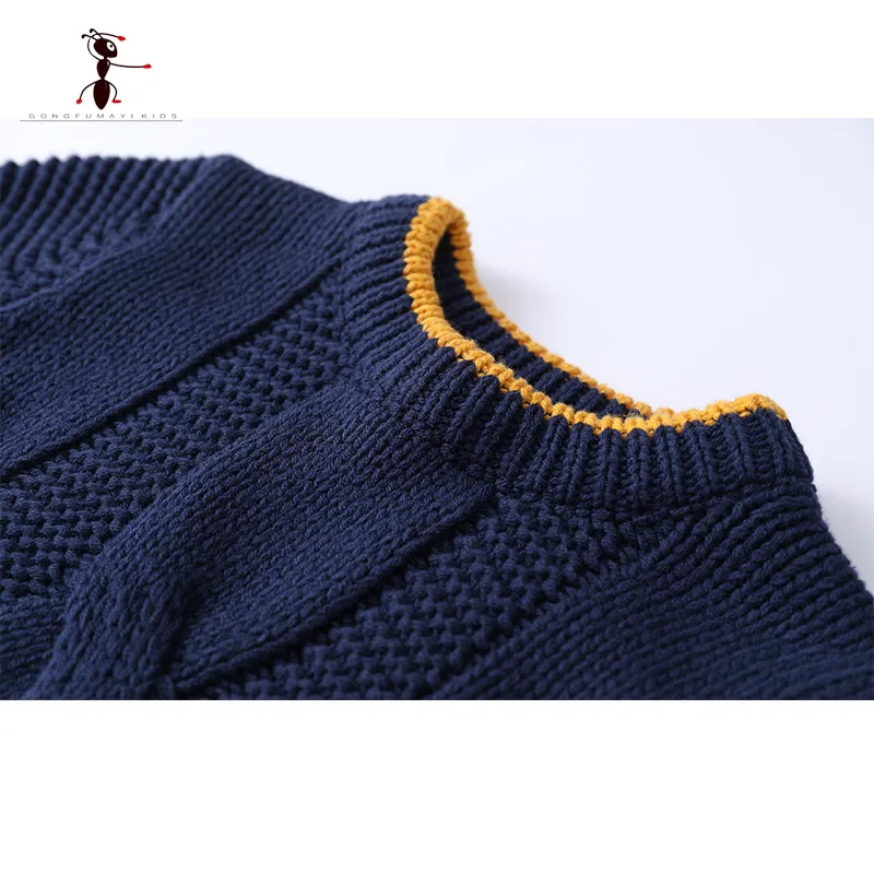 Новинка 2019 осенний свитер с круглым вырезом для мальчиков детская трикотажная