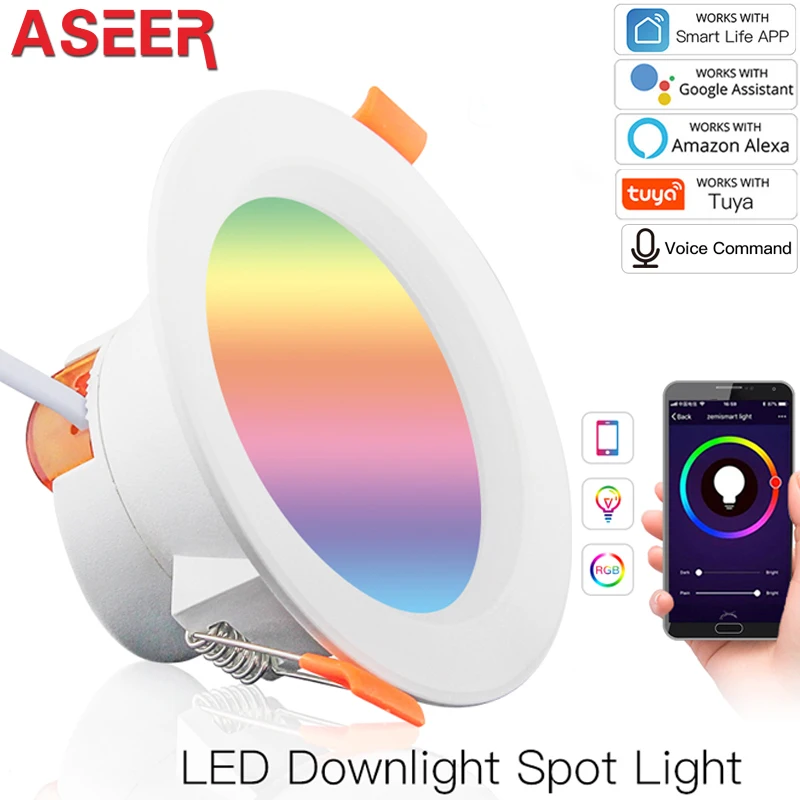 Умный светодиодный светильник с регулировкой яркости 7 Вт RGB + C W изменение цвета