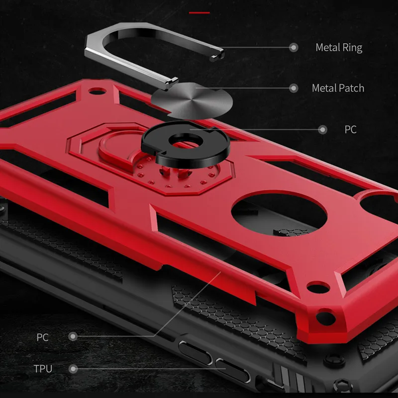 Shockproof Hybrid Armor Case for iphone 11 pro max Ring Kickstand Phone XR Xs Max 6s 7 8 plus 12 Pro 2020 Cover | Мобильные телефоны
