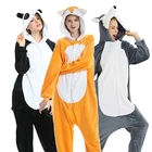 Пижама кигуруми женская зимняя, кигуруми в виде животных, единорога, кошки, панды, единорога, комбинезон для сна