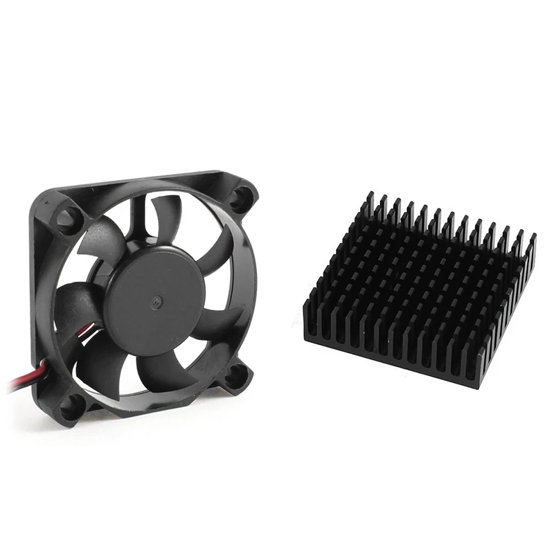1Pcs 50mm x 10mm DC 12V 2-Pin Connector Computer Case Cooler Cooling Fan &amp 2 Black Aluminum Radiator Heat Sink 40 |